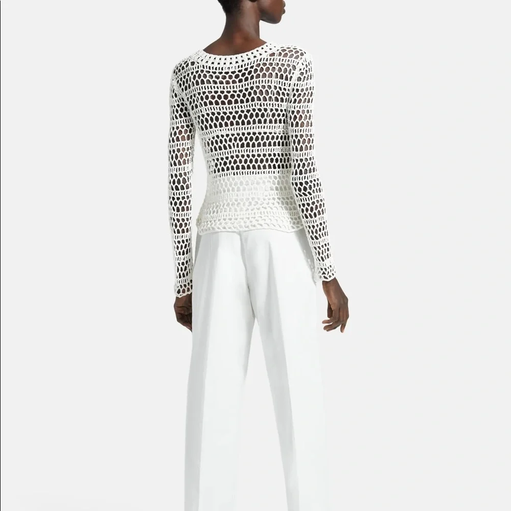 Theory Crochet Long-Sleeve Tee